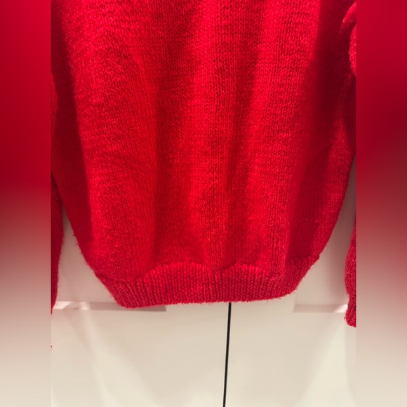 Hand knit Red Sweater - Picture 6 of 9